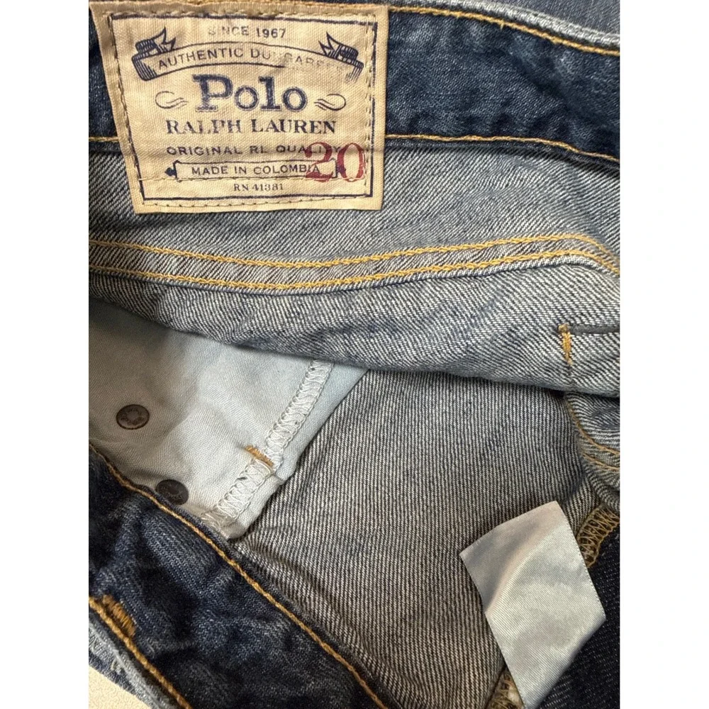Polo Ralph Lauren Authentic Dungarees Straight Leg Jeans Blue Denim Size 20